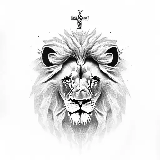 Lion Head Ontop Of Crosses