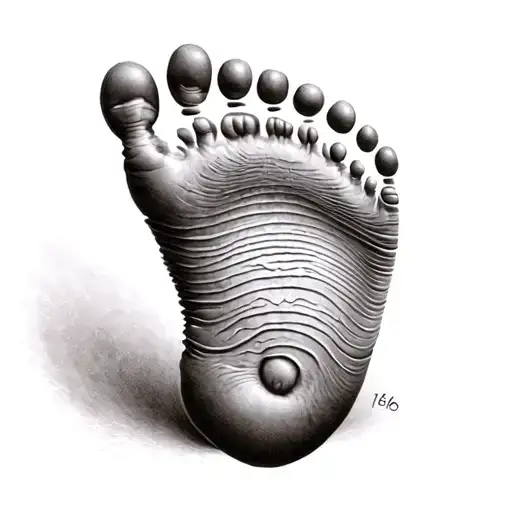 Baby Footprint With Time Of Birth