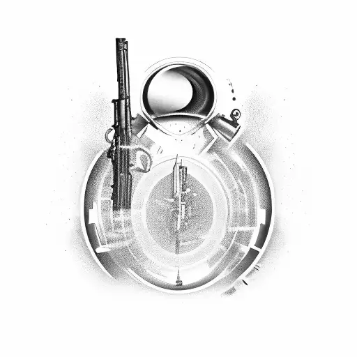 A Gun Barrel Morphing Into A Flowing Hourglass