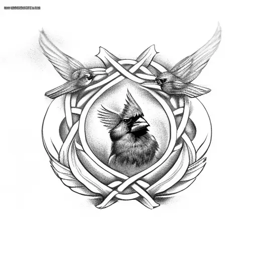 Cardinal Carrying A Celtic Knot