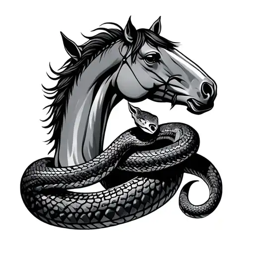 Horse And Snake Friendship