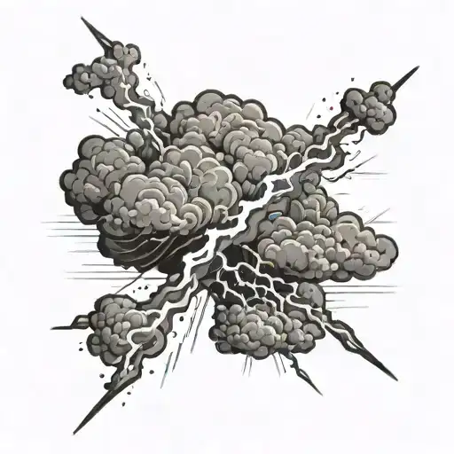A Cloud With Lightning Hitting The Ground