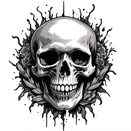 Skull Surrounded By Grief
