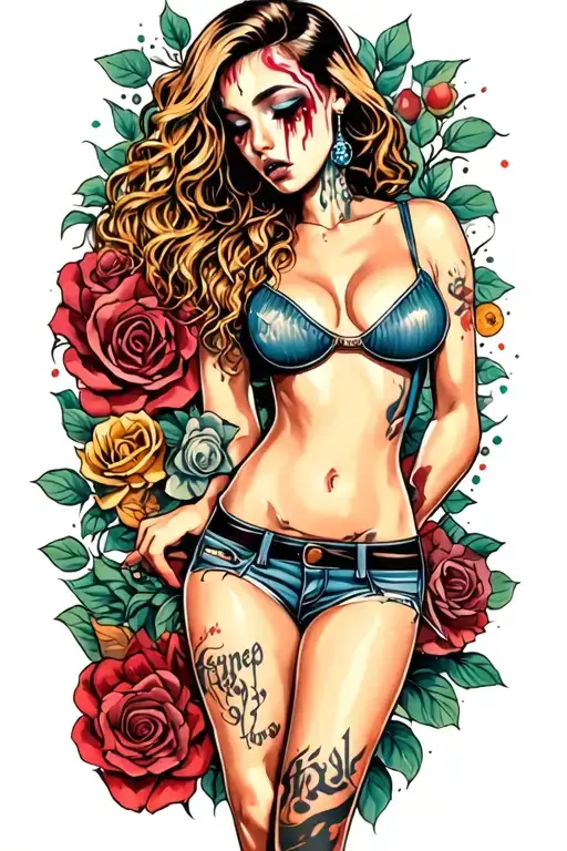 Gangster Girl Crying Tears