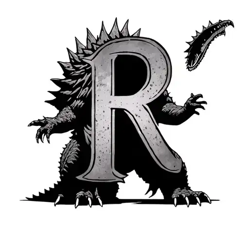 Godzilla With Letter R