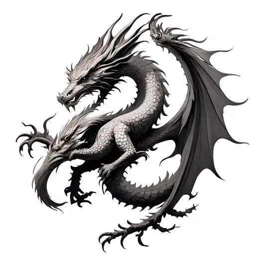 Calm Phoenix And Dragon Wrapped