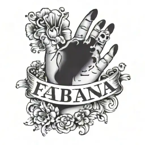The Name Fabiana With A Baby Handprint