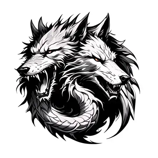 Jormungandr And Fenrir Nordic Skoll