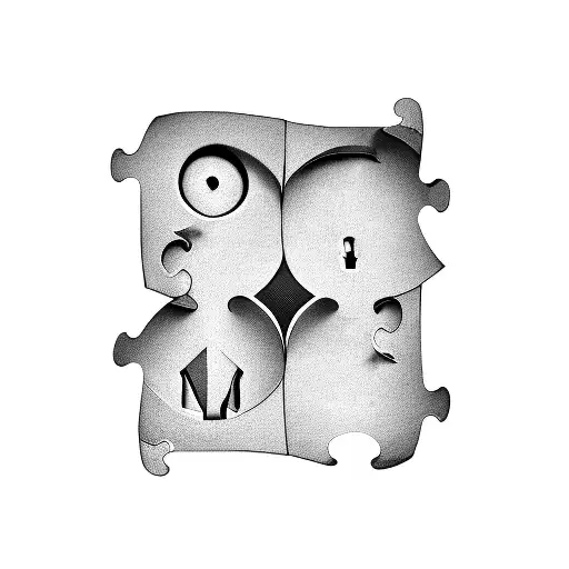 A Symbolic Representation Of Mental Illness With A Puzzle Piece Forming A Keyhole And A Moon Inside