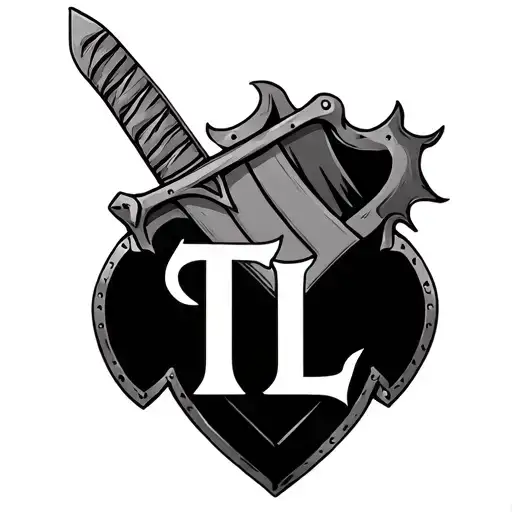 Initials T L L With A Sword And Shield