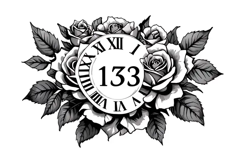 Roses Surrounding Roman Numerals For September 13Th