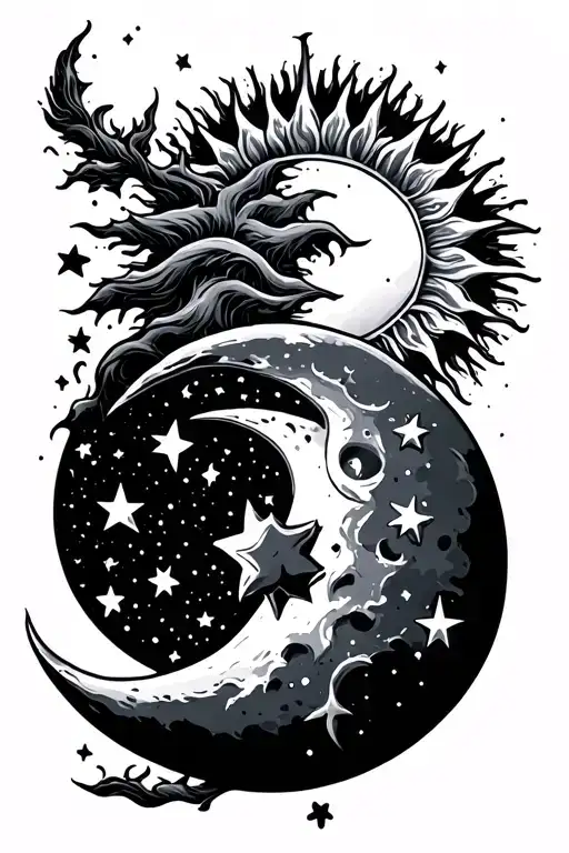 Moon Stars And Sun
