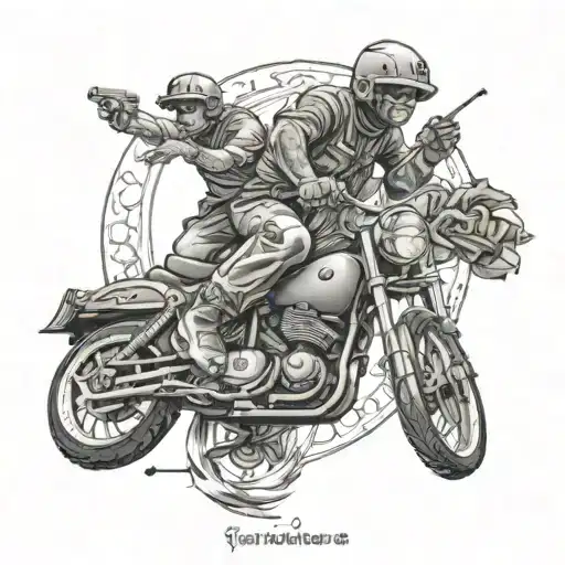 A Black-grey Tattoo Of A Historical Event Related To Hip Hop With Fine Line Micro Realism Details