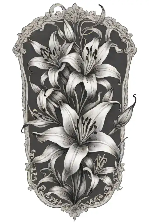 Lilies And Flowers Growing