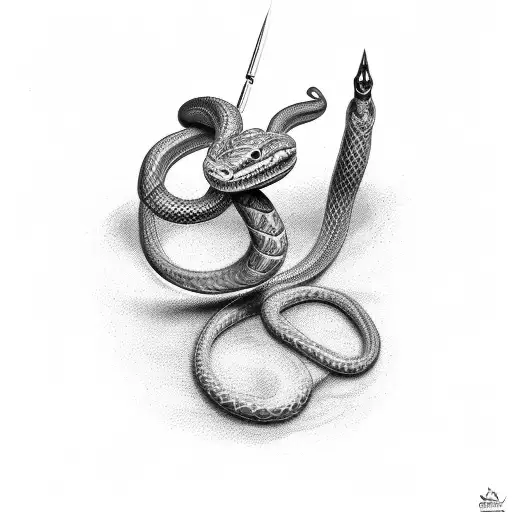 Snake Wrapped Around Apple