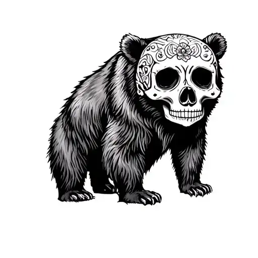 Sugar Skull And Standing Bear