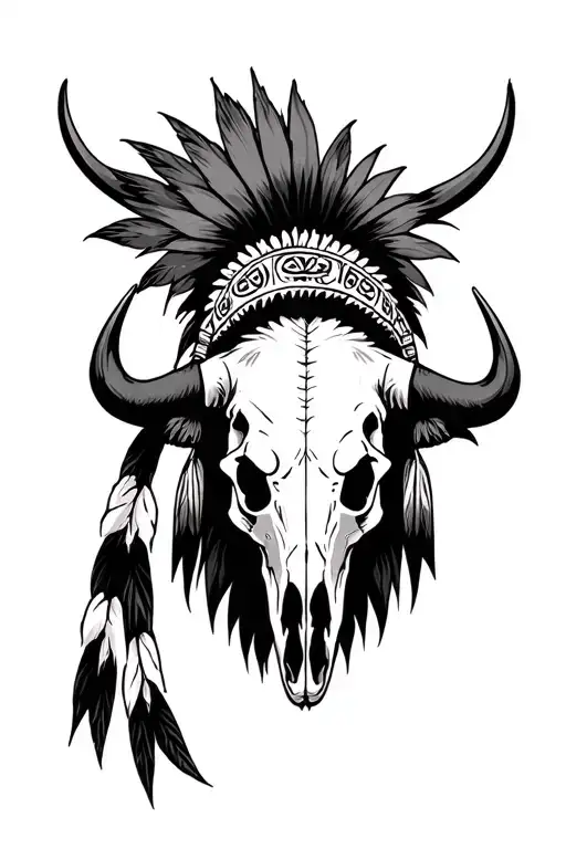 Indian Feat Buffalo Skull
