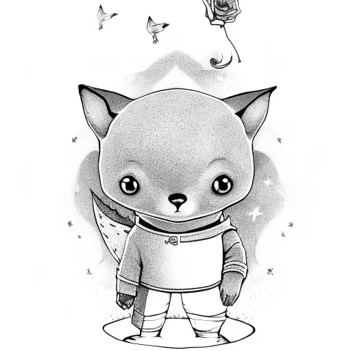 The Little Prince With Rose And Fox