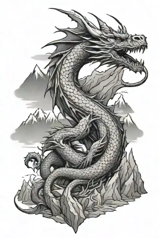 Dragon And Mountains