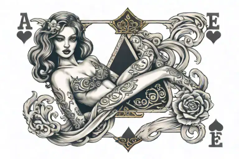 An Ace Card With A Woman's Body