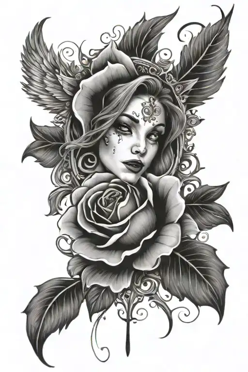 Cover Up Hip Tattoo Design