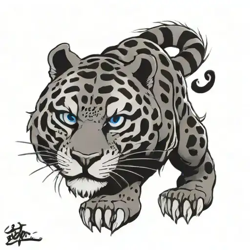 Tai Lung Leopard Kung Fu Panda Villian Tattoo Design