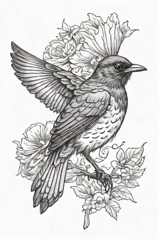 American Robin Flying