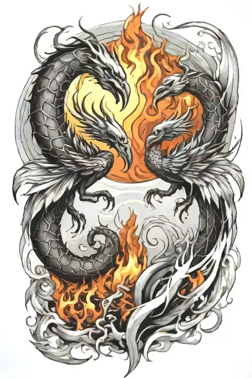 Scorpion And Pheonix Rising From The Ashes