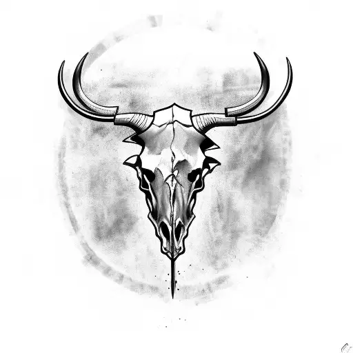 Bull Skull With Engine Parts