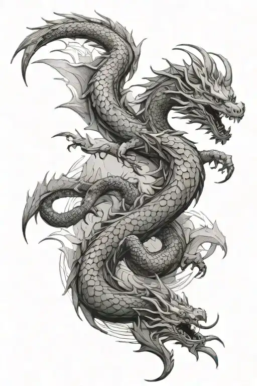 Dragon And Mountains