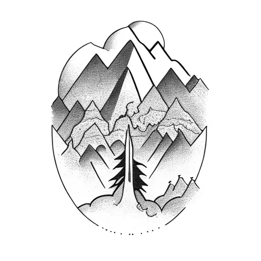 Mountain Tattoo For Hand With A Car