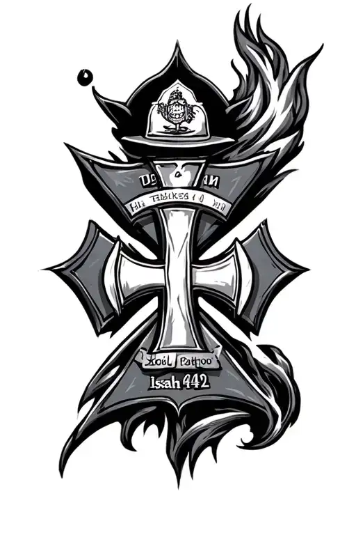 Isaiah 43 2 Firefighter Maltese Cross