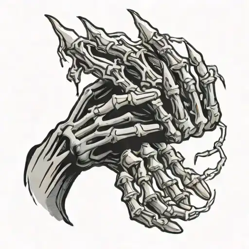 Skeleton Hand With Lightning Bolt Intertwined