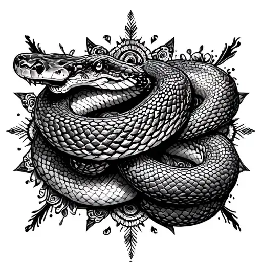 Snake And Mandala Design Incorporating