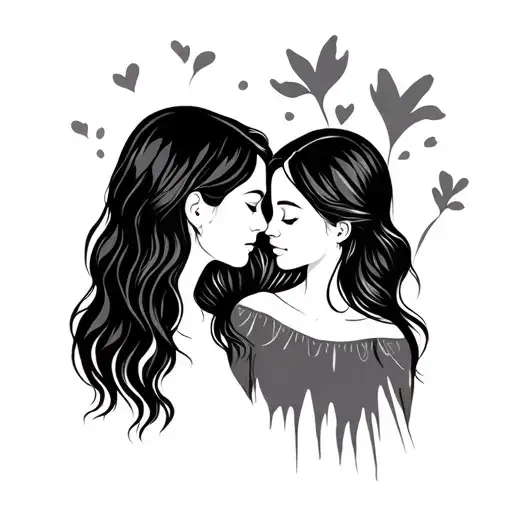 Mother And Daughters Minimalist