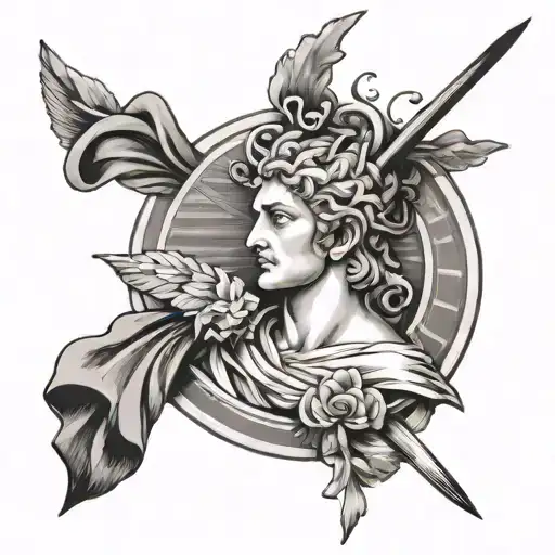 Apollo With Bow With The Rising Sun Shining Brightly