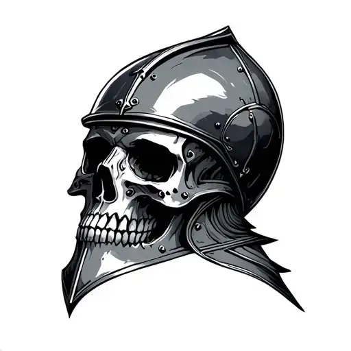 Skull With Knight Helmet