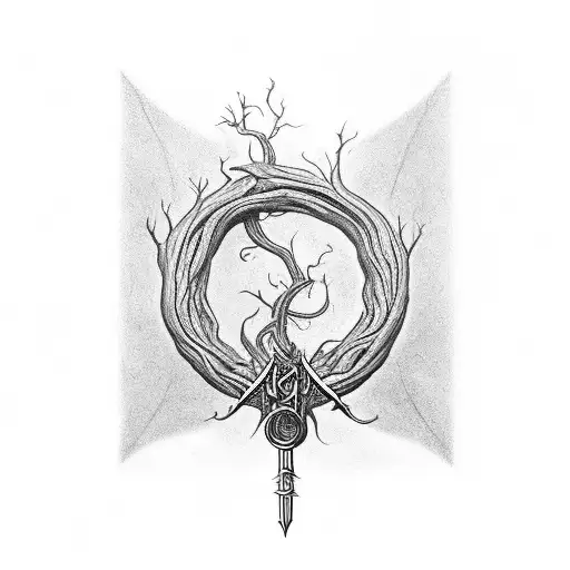 Lord Of The Rings Elvish Scroll Wrapped Around A Delicate Vine