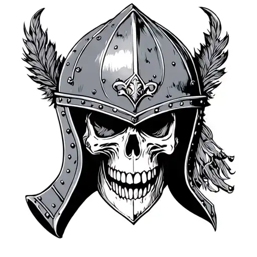Skull With Knight Helmet