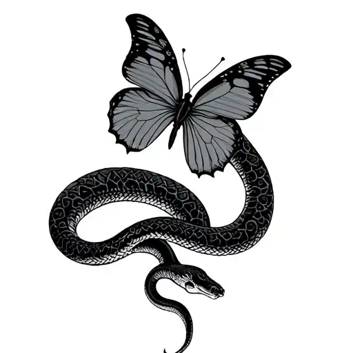 Snake And Butterfly Back