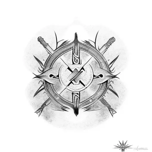 Vigvisir Nordic Symbol With Odin Face Crow