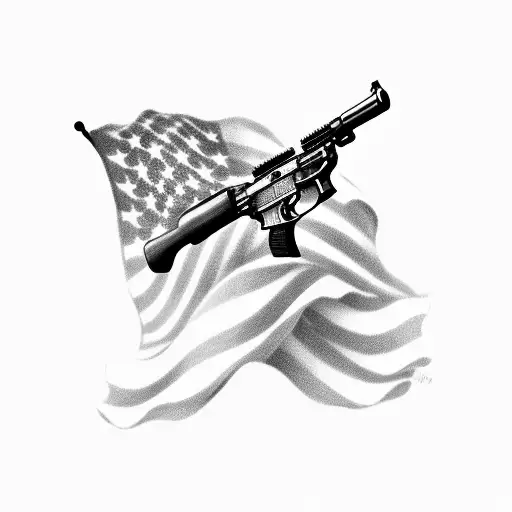 Gun With American Flag