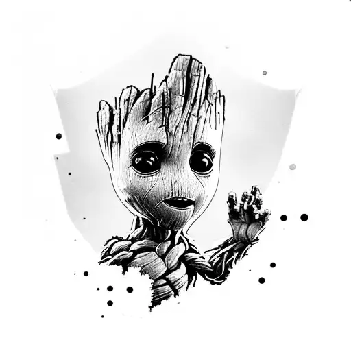 Baby Groot With Floral