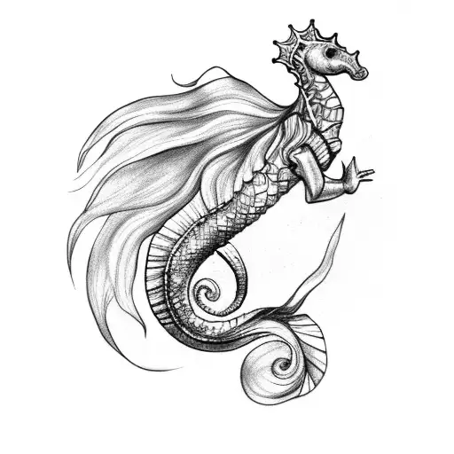 Mermaid Riding Seahorse