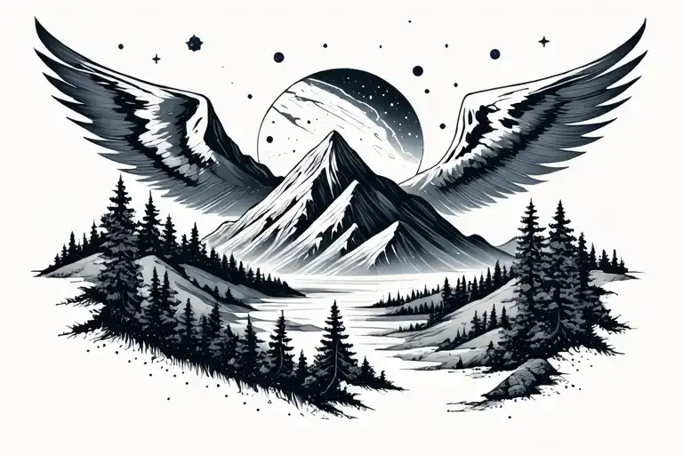 Nature Mountain And Astronomy Physical Representation