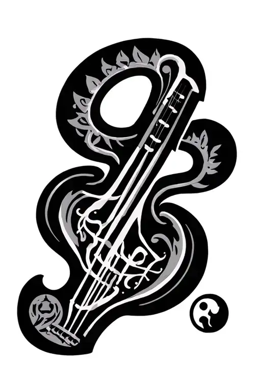 Symbolic Guitar Neck With Symbols Incorporated