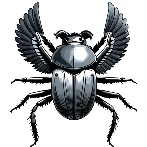 Winged Egyptian Beetle