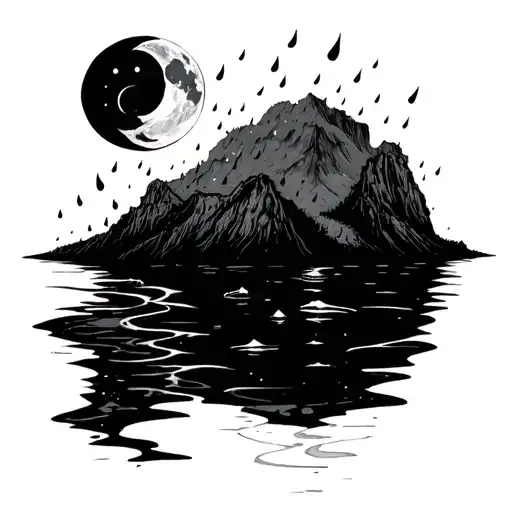 Water And Moon Surrounded My Rain