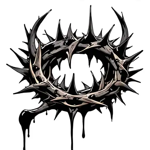 Crown Of Thorns With Blood Dripping