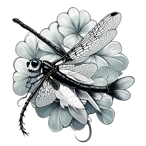 4 Leaf Clover Dragonfly And Koi Fish